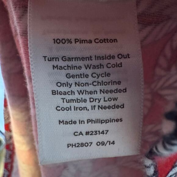 Talbots Red Geometric Print Top Pima Cotton 3/4 Sleeve Women Sz Large - Picture 4 of 5